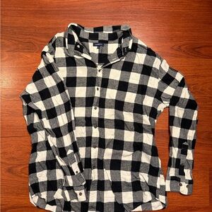 Croft & Barrow Black and White Plaid Men's Shirt - XL